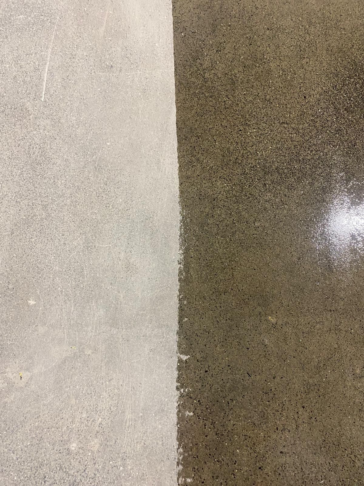 Beton zemin önce ve sonra cilalama